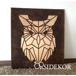 2 rétegű bagoly falikép fából