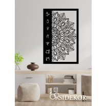 Csakra-Mandala falikép fából