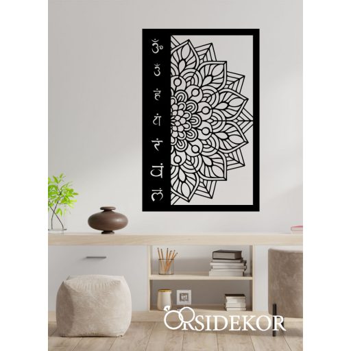 Csakra-Mandala falikép fából