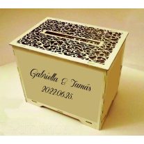 Nászajándékgyűjtő doboz/persely fából