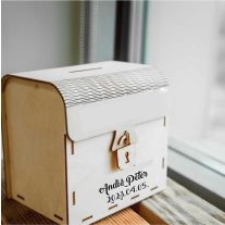 Nászajándékgyűjtő doboz/persely fából