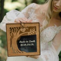   Esküvői borítékgyűjtő doboz fából – személyre szabott ajándék