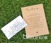 Egylapos esküvői meghívó modern mintás papírpánttal