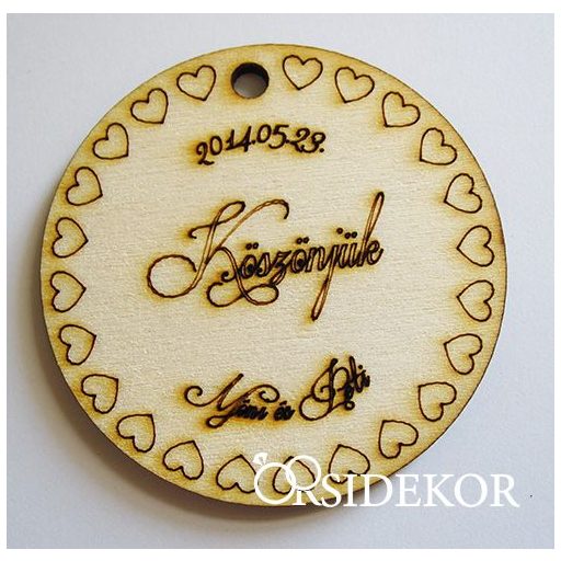 Kör kísérőcédula szív mintával