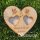 Egyedi fa gyűrűhordozó szív, galambokkal