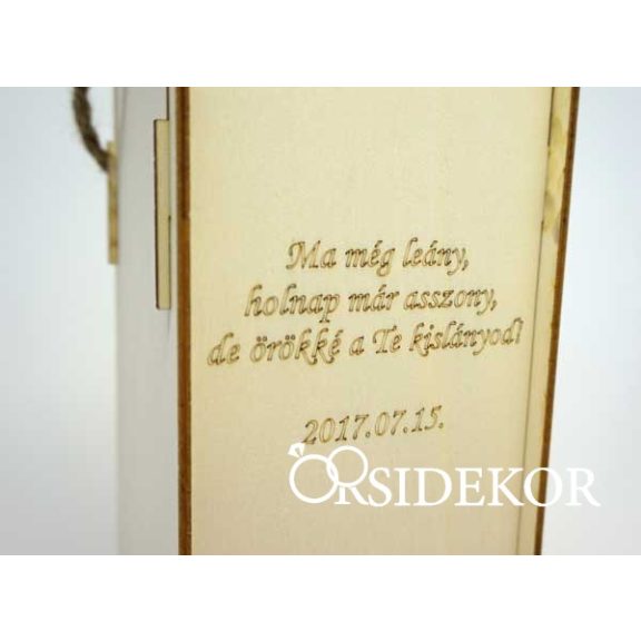 Egyedi feliratos borosdoboz
