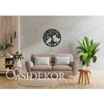 Életfa- családfa kör falikép fából