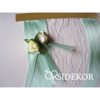   Nászajándékgyűjtő doboz/persely szalaggal, csipkével és virágdísszel