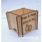 Kövirózsa köszönetajándék fa kockában