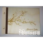 Esküvői vendégkönyv galambos, fa borítású