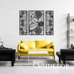 3 részes Trópusi levelek falikép fából