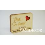 3D fa hűtőmágnes szívecskével 3D fa hűtőmágnes szívecskével