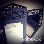 Lézervágott esküvői menüháromszög