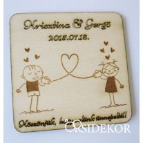 Köszönetajándék fából - poháralátét