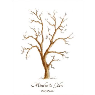 Esküvői vendégkönyv, ujjlenyomatfa 