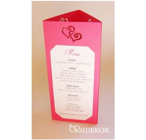 Menüháromszög szívecske Menüháromszög szívecske