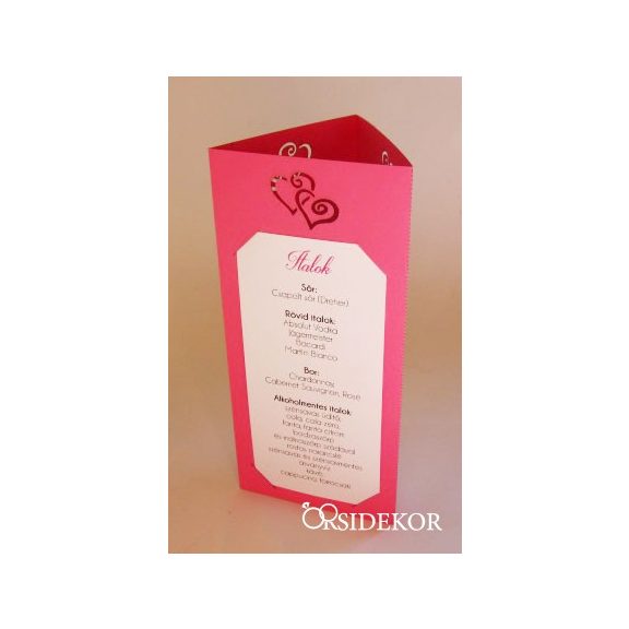 Menüháromszög szívecske