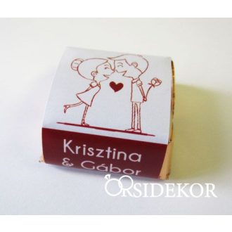 Nászpár köszönetajándék csoki
