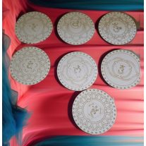 Csakra jelek fából – natúr színű, 11,5 cm