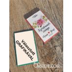 Virágmag papírtasakban matricával díszítve