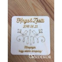 Köszönetajándék fából - poháralátét