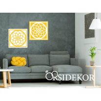 Mandala keretben modern falikép fából