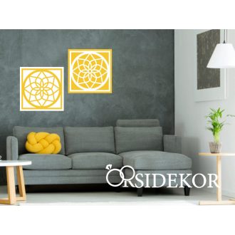 Mandala keretben modern falikép fából
