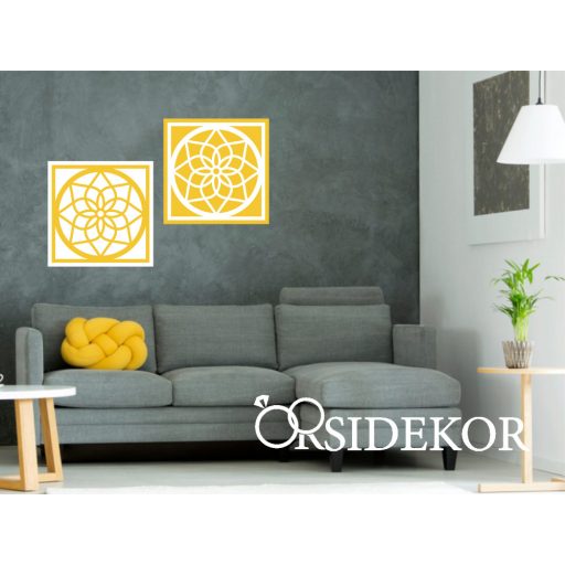 Mandala keretben modern falikép fából