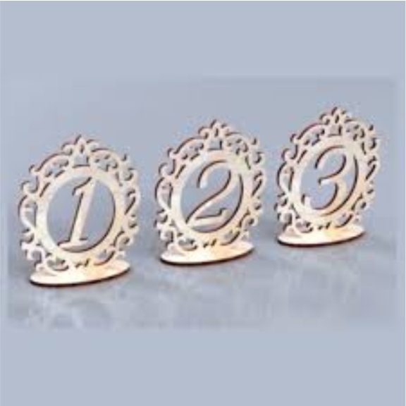 Indamintás asztalszám fából