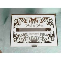 Nászajándékgyűjtő doboz/persely fából galambos