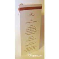   Menüháromszög és asztalszám 2 az 1-ben, szalaggal díszítve