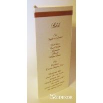   Menüháromszög és asztalszám 2 az 1-ben, szalaggal díszítve