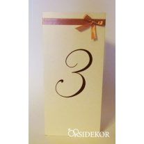   Menüháromszög és asztalszám 2 az 1-ben, szalaggal díszítve