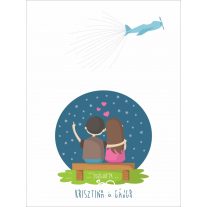 Repülős esküvői vendégkönyv, ujjlenyomatfa 