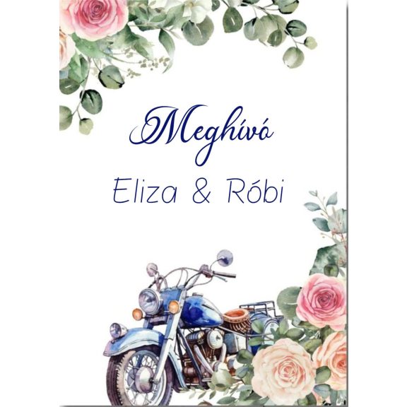 Motoros esküvői meghívó Motoros esküvői meghívó