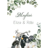 Motoros esküvői meghívó