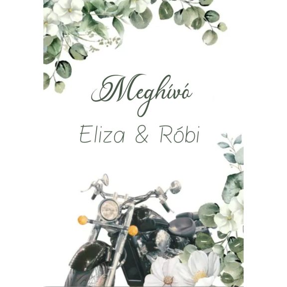 Motoros esküvői meghívó Motoros esküvői meghívó