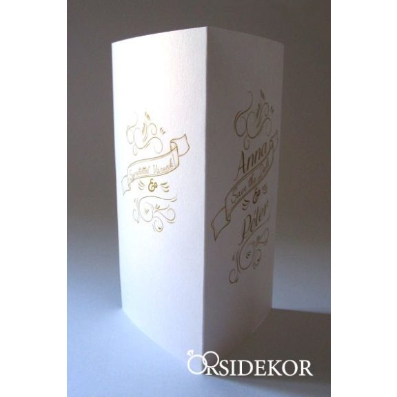 Kinyitható esküvői meghívó modern grafikával