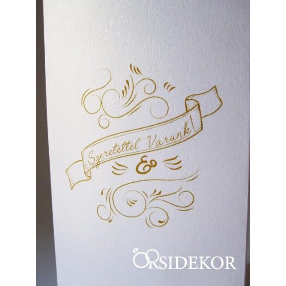 Kinyitható esküvői meghívó modern grafikával