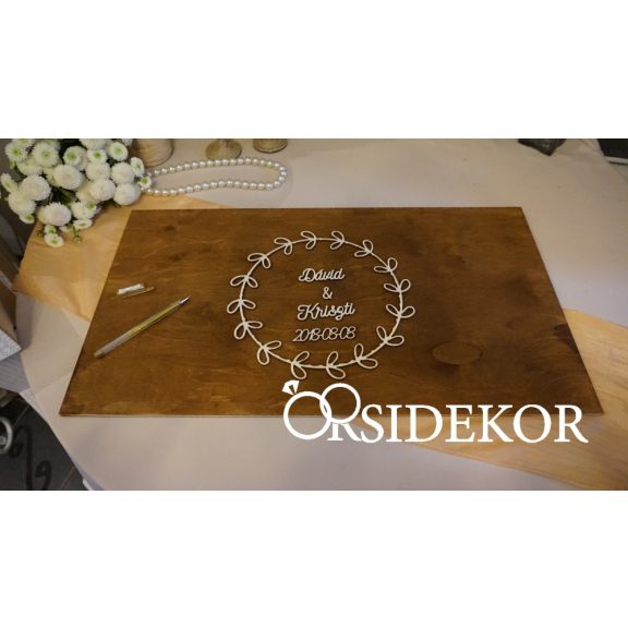 Alternatív vendégkönyv kör díszítéssel