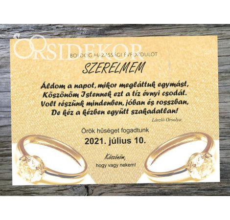 HÁZASSÁGI ÉVFORDULÓS CSODA Ajándék tábla HÁZASSÁGI ÉVFORDULÓS CSODA Ajándék tábla
