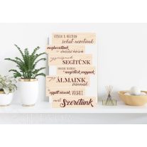 Házi áldás dekor tábla