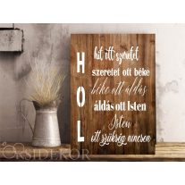 Házi áldás dekor tábla