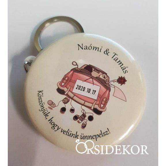Kulcstartó köszönetajándék egyedi mintával