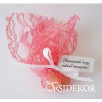 Illatos fa golyó rózsaszín csipkében, masnival