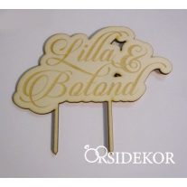 Esküvői tortadísz névvel