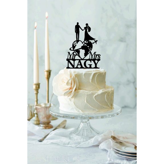 Esküvői tortadísz névvel világutazó 