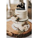 Motoros esküvői tortadísz gravírozott fából – névre szóló Motoros esküvői tortadísz gravírozott fából – névre szóló