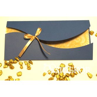 Elegáns esküvői meghívó szalaggal díszítve