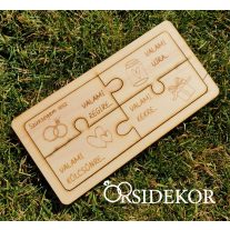 Puzzle tanú felkérő fából, menyasszonynak